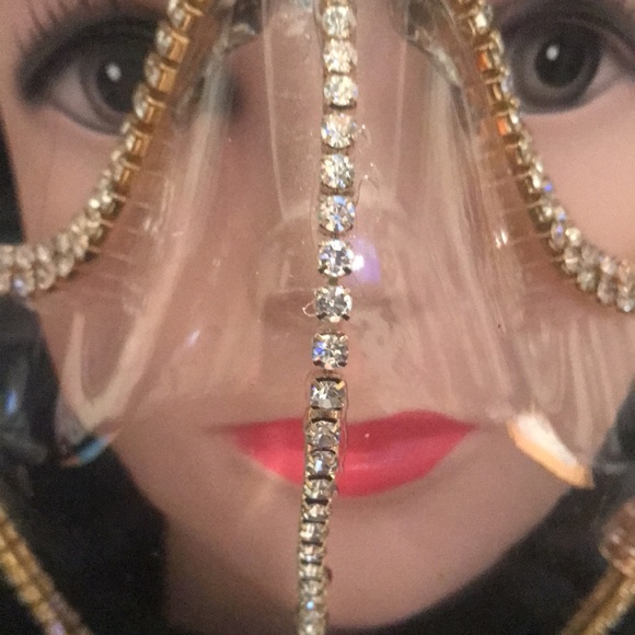 Blinged out Clear Face Mask - Picture 3 of 3